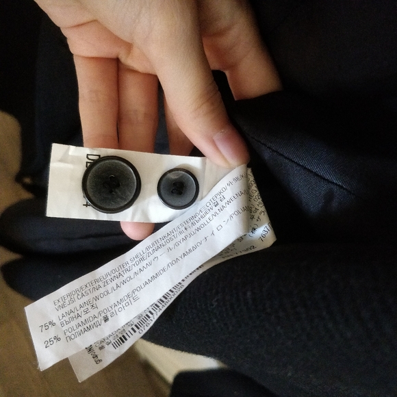 ZARA 75% wool black coat double breasted - Picture 8 of 13